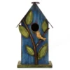 Blue Distressed Bird & Leaf Birdhouse 2 Blue Distressed Bird & Leaf Birdhouse -Outdoor Decor Sales 810429018