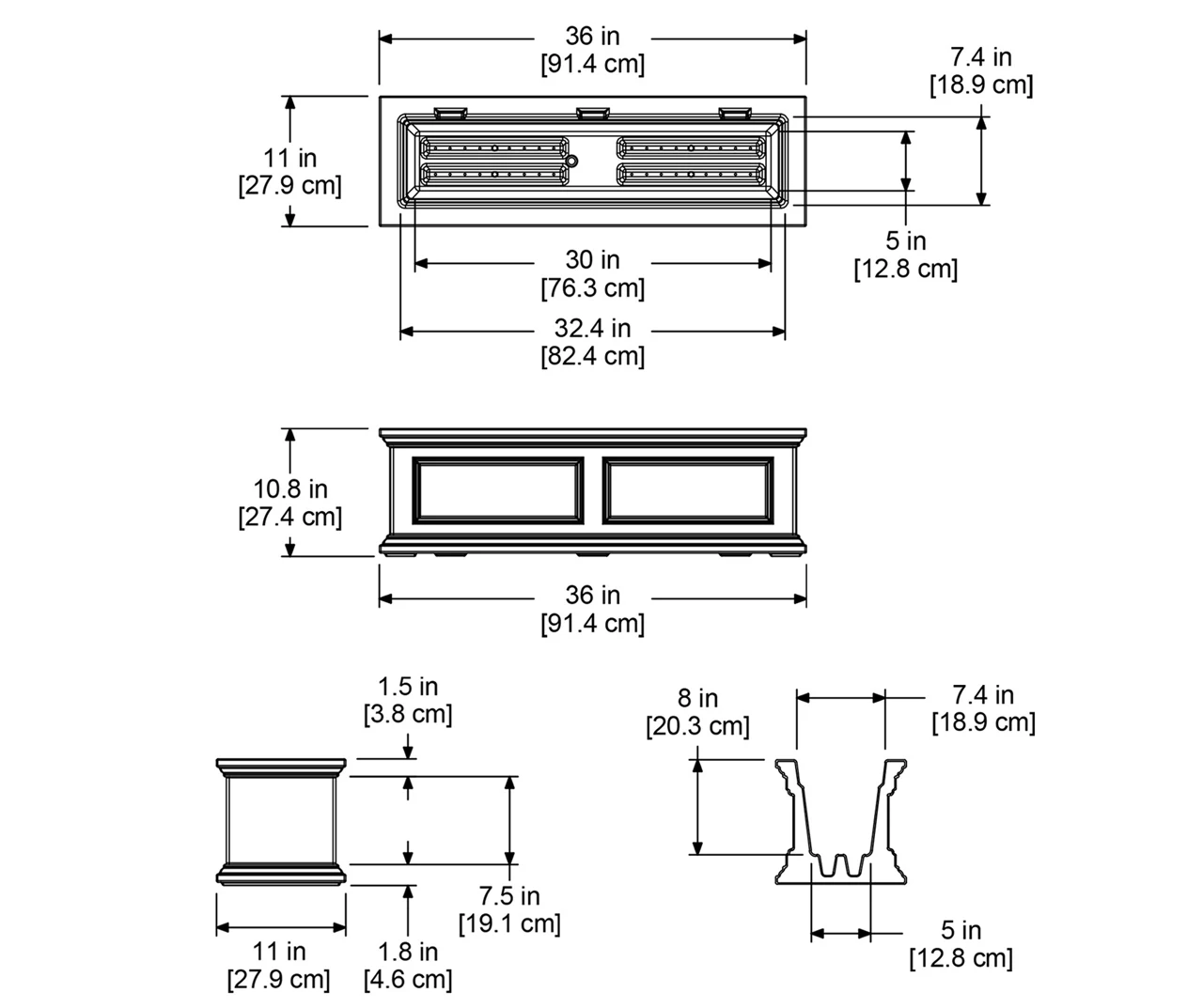 Mayne Inc. Fairfield 3' Window Box 17 Mayne Inc. Fairfield 3' Window Box - Image 15