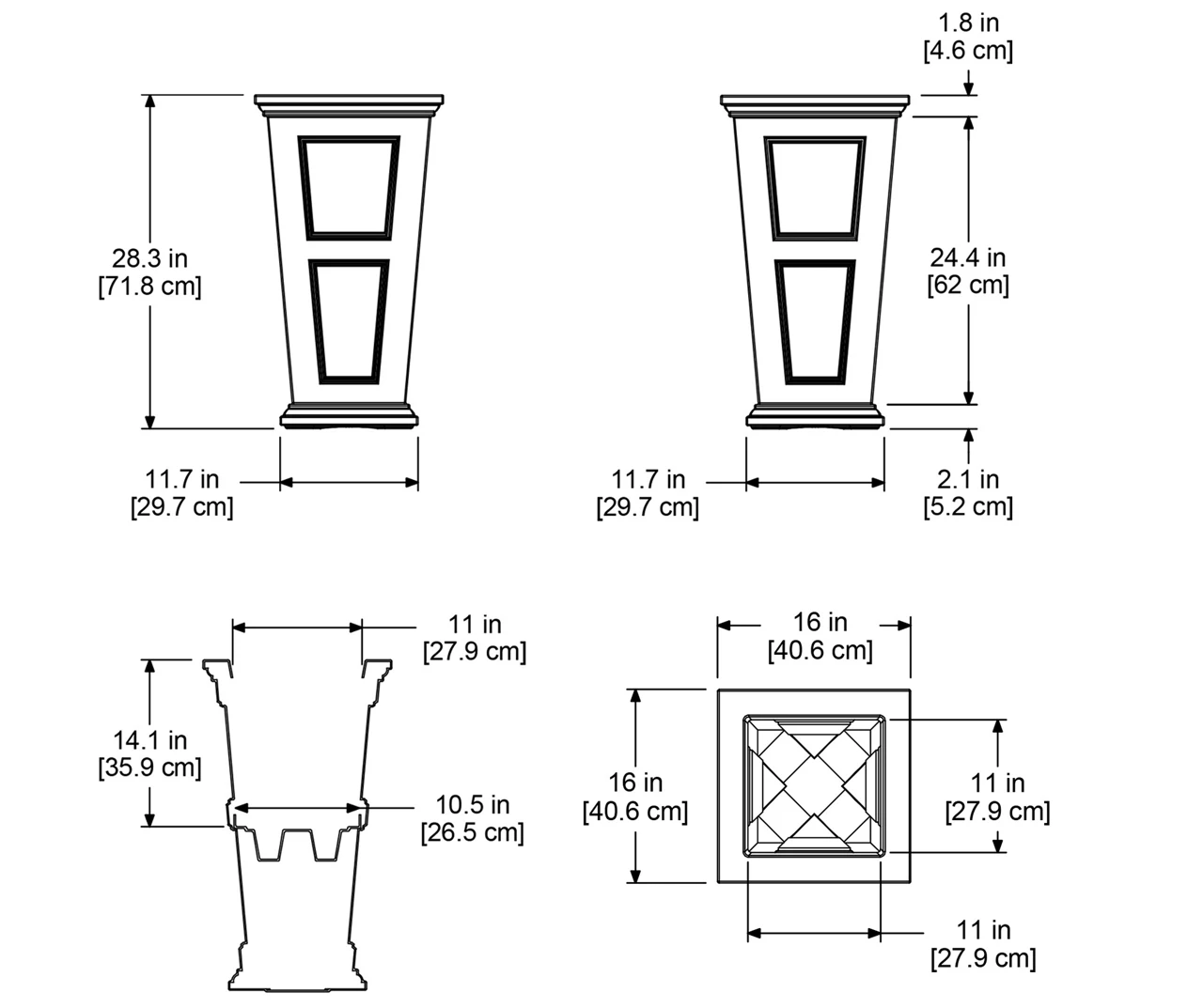Mayne Inc. Fairfield Tall Planter 19 Mayne Inc. Fairfield Tall Planter - Image 17