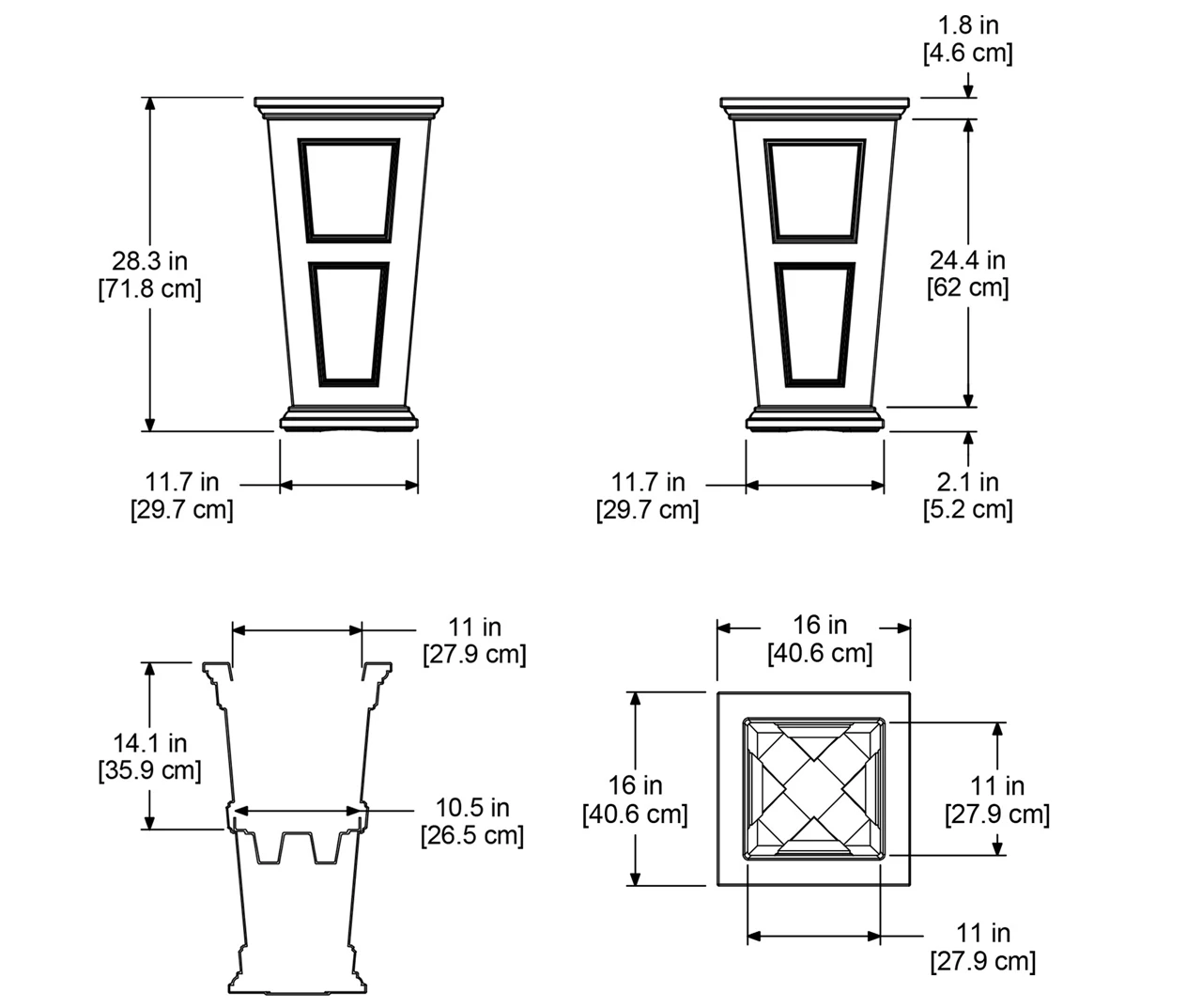 Mayne Inc. Fairfield Tall Planter 10 Mayne Inc. Fairfield Tall Planter - Image 8
