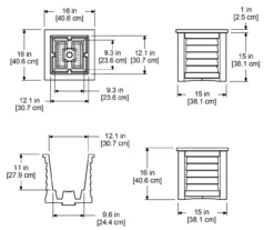 Mayne Inc. Lakeland 16" Square Planter -Outdoor Decor Sales 810440543 5