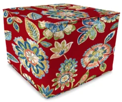 Jordan Manufacturing 20" Square Outdoor Pouf With Welt Trim -Outdoor Decor Sales 810467554