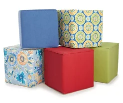 Jordan Manufacturing 18" Square Outdoor Pouf With Welt Trim -Outdoor Decor Sales 810467559 810467561 810467562 810467565 810467566