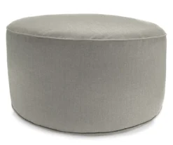Jordan Manufacturing 18" Round Outdoor Pouf With Welt Trim -Outdoor Decor Sales 810467572