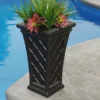 Georgian Espresso Tall Planter -Outdoor Decor Sales 810472987