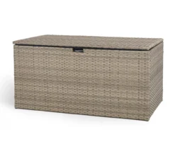 Gray 140-Gallon All-Weather Wicker Storage Deck Box