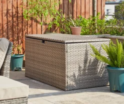 Gray 140-Gallon All-Weather Wicker Storage Deck Box -Outdoor Decor Sales 810477588 A0 2