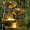 LED Pots 4-Tier Water Fountain -Outdoor Decor Sales 810477684