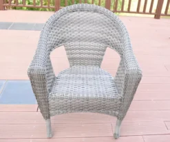 Gray All-Weather Wicker Cushioned Patio Chairs, 2-Pack -Outdoor Decor Sales 810478060 1