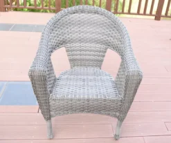 Gray All-Weather Wicker Cushioned Patio Chairs, 2-Pack -Outdoor Decor Sales 810478132 1