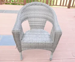 Gray All-Weather Wicker Cushioned Patio Chairs, 2-Pack -Outdoor Decor Sales 810478134 1
