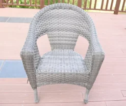 Gray All-Weather Wicker Cushioned Patio Chairs, 2-Pack -Outdoor Decor Sales 810478135
