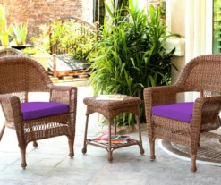 Honey 3-Piece Cushioned Patio All-Weather Wicker Chat Set -Outdoor Decor Sales 810478171