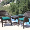Espresso 3-Piece Cushioned Patio All-Weather Wicker Chat Set 1 Espresso 3-Piece Cushioned Patio All-Weather Wicker Chat Set -Outdoor Decor Sales 810478261
