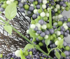 22" Purple, White & Green Berry Wreath -Outdoor Decor Sales 810484075 1