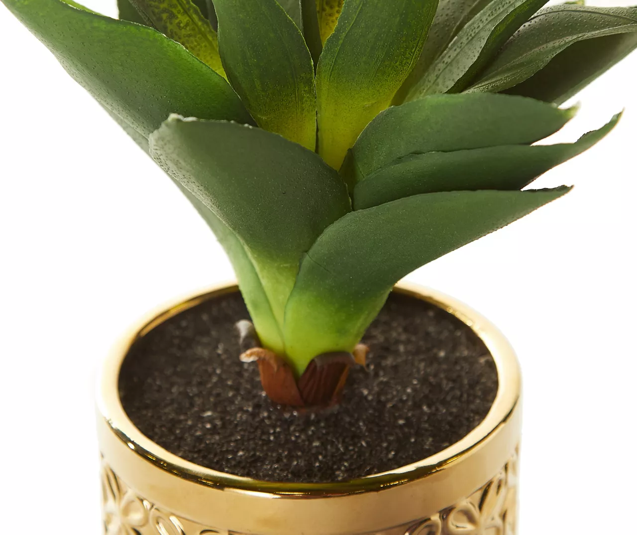 Succulent In Gold Metal Pot 4 Succulent In Gold Metal Pot - Image 2
