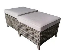 Oakmont Gray Replacement Patio Ottoman Cushions, 2-Pack -Outdoor Decor Sales 810516858 3