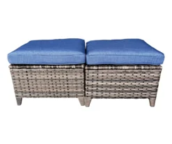 Oakmont Navy Replacement Patio Ottoman Cushions, 2-Pack -Outdoor Decor Sales 810516861 1