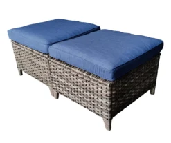 Oakmont Navy Replacement Patio Ottoman Cushions, 2-Pack -Outdoor Decor Sales 810516861 3