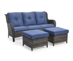 Oakmont Navy Replacement Patio Ottoman Cushions, 2-Pack -Outdoor Decor Sales 810516861 810516863