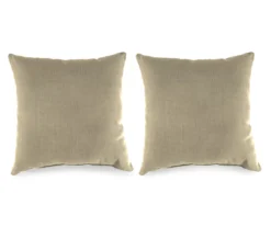 Sand Tan Outdoor Throw Pillows, 2-Pack