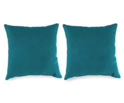 Peacock Green Outdoor Throw Pillows, 2-Pack