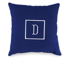 "D" Monogram Indoor/Outdoor Throw Pillow -Outdoor Decor Sales 810522312