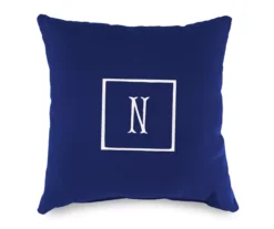 "N" Monogram Indoor/Outdoor Throw Pillow -Outdoor Decor Sales 810522316