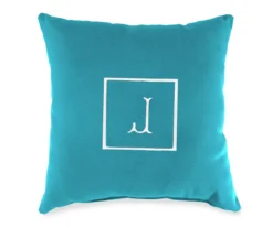 "J" Monogram Indoor/Outdoor Throw Pillow