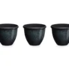 14.25" Green Speckle Glaze Plastic Planters, 3-Pack -Outdoor Decor Sales 810525063 1