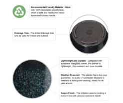 13.75" Green Speckle Glaze Plastic Planters, 2-Pack -Outdoor Decor Sales 810525064 6