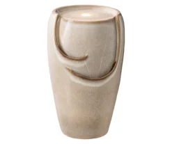 Ivory Glaze Pot LED Water Fountain