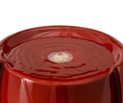 Red Glaze Pot LED Water Fountain -Outdoor Decor Sales 810525095 6
