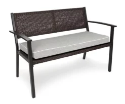 Gray-Linen Deluxe Outdoor Bench Cushion -Outdoor Decor Sales 810525198 1