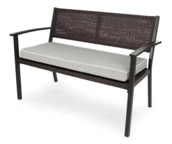 Gray-Linen Deluxe Outdoor Bench Cushion -Outdoor Decor Sales 810525198 3