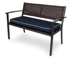 Navy Blue Deluxe Outdoor Bench Cushion -Outdoor Decor Sales 810525199 3