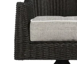 Linen-Gray 4-Piece Outdoor Wicker Chair Cushion Set -Outdoor Decor Sales 810525532 4