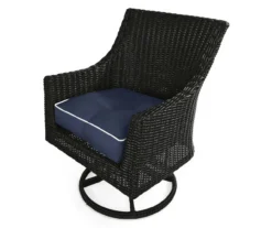 Navy Blue 4-Piece Outdoor Wicker Chair Cushion Set -Outdoor Decor Sales 810525533 3