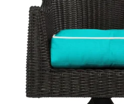 Turquoise 4-Piece Outdoor Wicker Chair Cushion Set -Outdoor Decor Sales 810525534 4