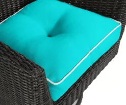 Turquoise 4-Piece Outdoor Wicker Chair Cushion Set -Outdoor Decor Sales 810525534 5