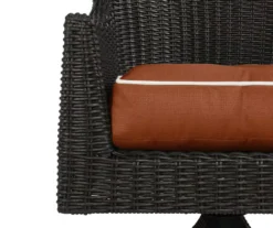 Burnt Orange 4-Piece Outdoor Wicker Chair Cushion Set -Outdoor Decor Sales 810525535 4