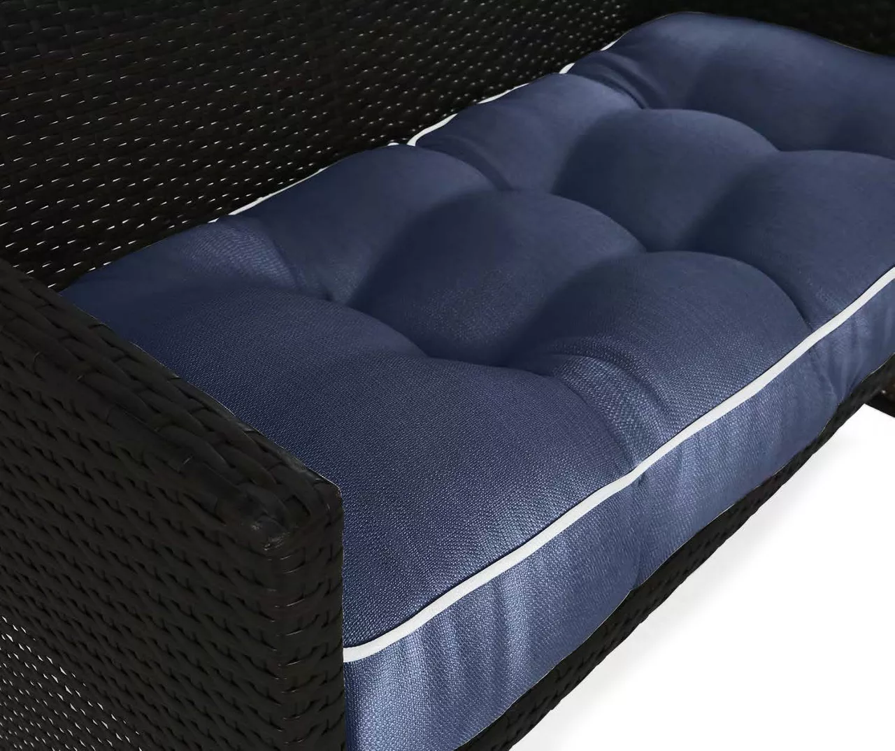 Navy Blue 3-Piece Outdoor Wicker Cushion Set 10 Navy Blue 3-Piece Outdoor Wicker Cushion Set - Image 8