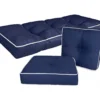 Navy Blue 3-Piece Outdoor Wicker Cushion Set -Outdoor Decor Sales 810525538 8