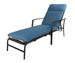 Captain's Blue Stripe Reversible Outdoor Chaise Cushion -Outdoor Decor Sales 810525541 4