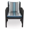 Captain's Blue Stripe 4-Piece Reversible Deluxe Outdoor Cushion Set -Outdoor Decor Sales 810525549
