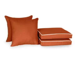 Burnt Orange 4-Piece Deluxe Outdoor Chair Cushion Set -Outdoor Decor Sales 810525553 5