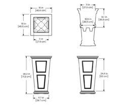 16" Fairfield Graphite Gray Tall Planter -Outdoor Decor Sales 810526444 5