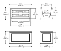36" Fairfield Graphite Gray Square Planter -Outdoor Decor Sales 810526447 5