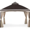 Brown & Tan 2-Tier Gazebo, (10.5' X 13') 2 Brown & Tan 2-Tier Gazebo, (10.5' X 13') -Outdoor Decor Sales 810527851