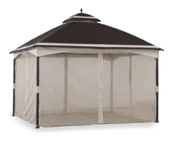 Brown & Tan 2-Tier Gazebo, (10.5' X 13') -Outdoor Decor Sales 810527851 9